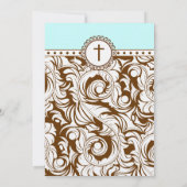 Faire-part de mariage de cru de brun bleu (Dos)