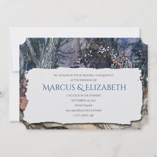 Faire-part de mariage de cru de songe d'une nuit (Dos)