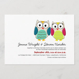 Faire-part de mariage de Cute Owls