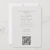 Faire-part de mariage de cygne avec code QR (Dos)