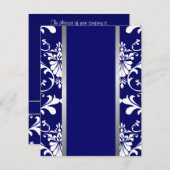 Faire-part de mariage de damassé et de ruban (Devant / Derrière)