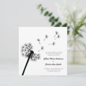 Faire-part de mariage de Dandelion noir et blanc (Debout devant)