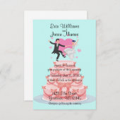 Faire-part de mariage de danse de gâteau de (Devant / Derrière)