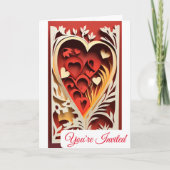 faire-part de mariage de découpe papier 3D (Devant)