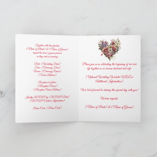 faire-part de mariage de découpe papier 3D (Intérieur)