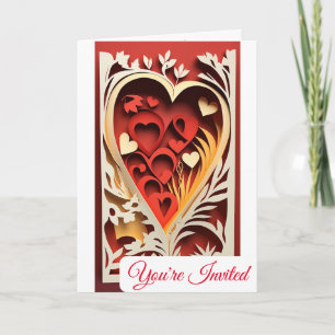 faire-part de mariage de découpe papier 3D