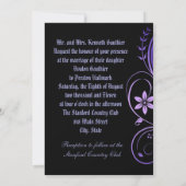 Faire-part de mariage de défilement de fleurs viol (Dos)