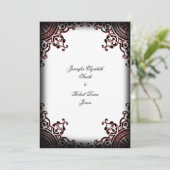 Faire-part de mariage de défilement gothique noir (Debout devant)