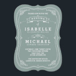 Faire-part de mariage de défilement vintage | Gree<br><div class="desc">Un faire-part de mariage vert succulent au thème vintage qui intègre une typographie charmante, des cadres défilants et des bannières pour souligner votre célébration mariage. Parfait pour tout mariage d'été, il est particulièrement adapté à un thème floral succulent ; le texte blanc sur l'arrière - plan gris-vert fait une déclaration...</div>