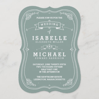 Faire-part de mariage de défilement vintage | Gree