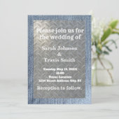 Faire-part de mariage de denim et de diamants (Debout devant)