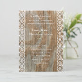 Faire-part de mariage de dentelle de bois (Debout devant)