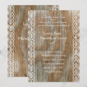 Faire-part de mariage de dentelle de bois (Devant / Derrière)