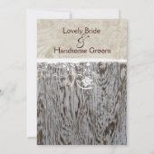 Faire-part de mariage de dentelle de bois et de bl (Dos)