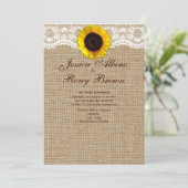 Faire-part de mariage de dentelle de Burap Naturel (Debout devant)