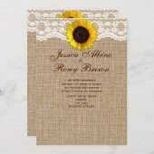 Faire-part de mariage de dentelle de Burap Naturel (Devant / Derrière)