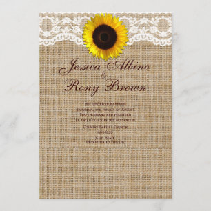 Faire-part de mariage de dentelle de Burap Naturel