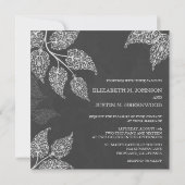 Faire-part de mariage de dentelle de feuille de (Dos)