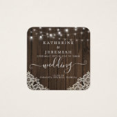 Faire-part de mariage de dentelle du code QR (Devant)