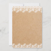 Faire-part de mariage de dentelle florale Kraft vi (Dos)