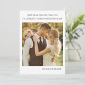 Faire-part de mariage de dentelle florale moderne (Debout devant)