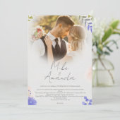Faire-part de mariage de dentelle florale moderne (Debout devant)