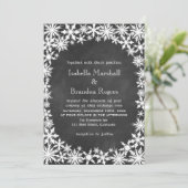 Faire-part de mariage de dentelle hivernale (Debout devant)