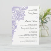 Faire-part de mariage de dentelle Lilac (Debout devant)