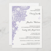Faire-part de mariage de dentelle Lilac (Devant / Derrière)