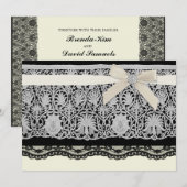 Faire-part de mariage de dentelle noire ivoirienne (Devant / Derrière)