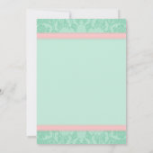 Faire-part de mariage de dentelle rose (Dos)