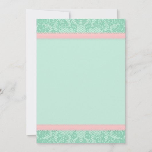 Faire-part de mariage de dentelle rose (Dos)