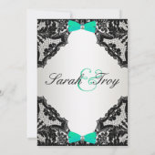 Faire-part de mariage de dentelle rouge, blanche e (Dos)