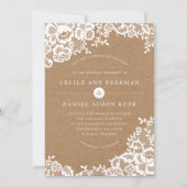 Faire-part de mariage de dentelle rustique (Devant)