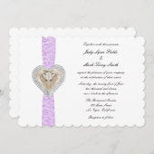 Faire-part de mariage de dentelle violette Unicorn (Devant / Derrière)