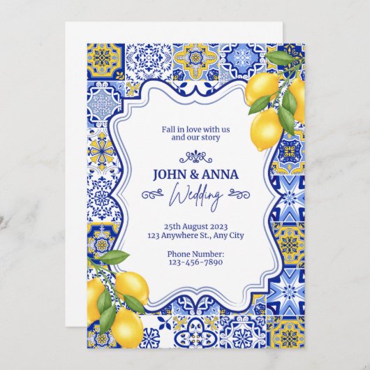 Faire-part de mariage de design indien (Devant / Derrière)