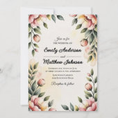 Faire-part de mariage de designer floral à l'aquar (Devant)