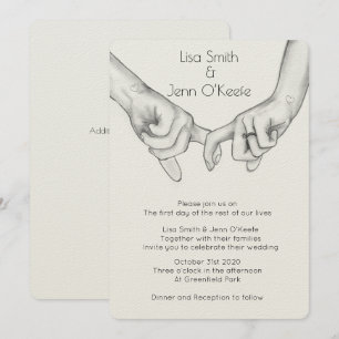 Faire-part de mariage de dessin main de tatouage c