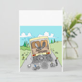 Faire-part de mariage de dessin personnalisable (Debout devant)