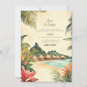 Faire-part de mariage de destination à Bora Bora