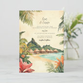 Faire-part de mariage de destination à Bora Bora (Debout devant)