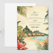 Faire-part de mariage de destination à Bora Bora (Devant / Derrière)