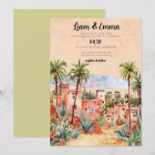 Faire-part de mariage de destination au Maroc (Devant / Derrière)