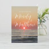 Faire-part de mariage de destination coucher de so (Debout devant)