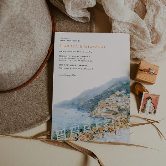 Faire-part de mariage de destination de la côte d'