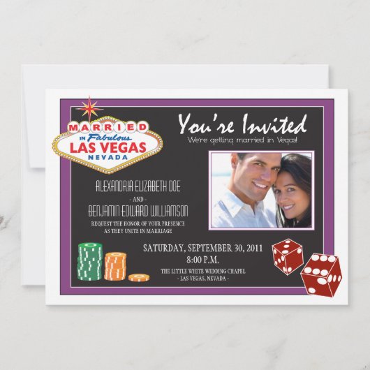 Faire-part de mariage de destination de Las Vegas (Devant)