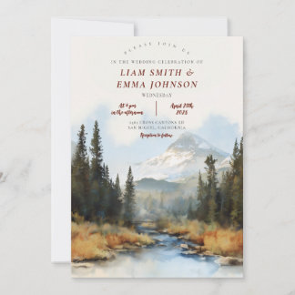 Faire-part de mariage de destination de montagne d