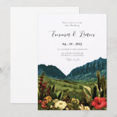 Faire-part de mariage de destination de plage à Ma (Devant / Derrière)