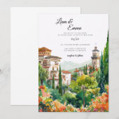 Faire-part de mariage de destination en Espagne (Devant / Derrière)