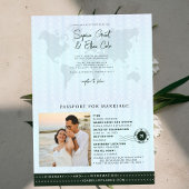 Faire-part de mariage de destination Passeport Ver